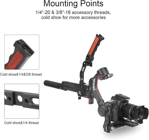 ملحقات جيمبال RS2/RSC2، مقبض خشبي قابل للتعديل متوافق مع دي جيه اي ار اس 2 / ار اس سي 2 جيمبال مثبت محمول باليد للميكروفون/الشاشة وغيرها in Kuwait