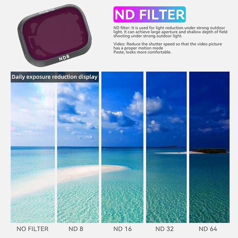 مرشحات Mini 3 Pro ND8، مجموعة مرشحات ND Polarizer ND8 لملحقات DJI Mini 3 Pro RC (إصدار بلاستيكي) in Kuwait
