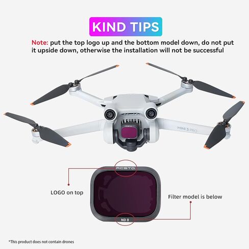 مرشحات Mini 3 Pro ND8، مجموعة مرشحات ND Polarizer ND8 لملحقات DJI Mini 3 Pro RC (إصدار بلاستيكي) in Kuwait