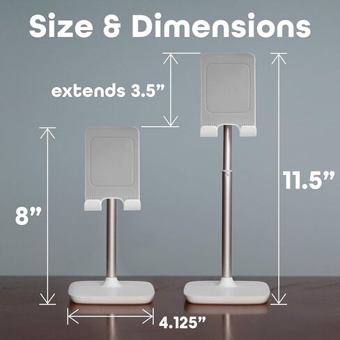 حامل Aduro Elevate للهاتف والكمبيوتر اللوحي، حامل حامل للهاتف الخلوي بارتفاع قابل للتعديل للمكتب متوافق مع iPhone iPad Galaxy وجميع الهواتف والأجهزة اللوحية (ذهبي) in Kuwait