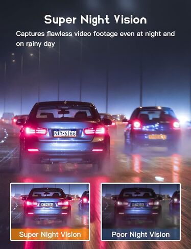 4K Dual Dash Cam Front 4K and Rear 2K Car Dash Camera for Cars 64GB Card Included GILAYGROW 3" IPS Dashboard Camera Recorder with Card Reader, Super Night Vision, 170°Wide Angle, Support 256GB Max in Kuwait