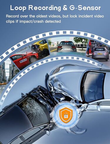 4K Dual Dash Cam Front 4K and Rear 2K Car Dash Camera for Cars 64GB Card Included GILAYGROW 3" IPS Dashboard Camera Recorder with Card Reader, Super Night Vision, 170°Wide Angle, Support 256GB Max in Kuwait