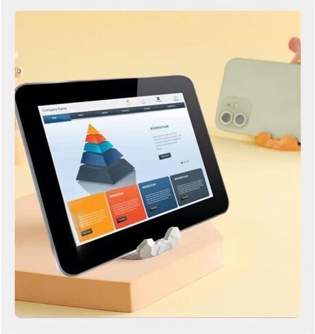 حامل الهاتف المحمول AESGXTU Bear للكمبيوتر اللوحي، وديكور سطح المكتب من الراتنج وشاشة تخزين للكسالى لمتابعة الدراما (أبيض) in Kuwait