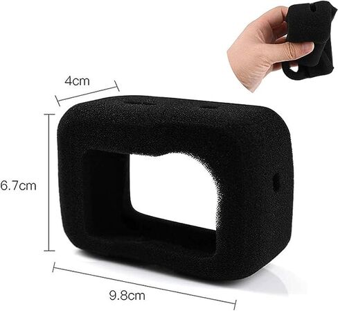 [2 pcs] DJI Osmo Action Foam Windslayer Housing Case, Windscreen Windshield Windslayer Cover Housing Frame Case Compatible for DJI Osmo Action Camera Housing Frame Case Video Noise Reduction Accessory in Saudi Arabia