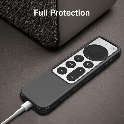 Fintie Protective Case for Apple TV Siri Remote 2021 2022 - Lightweight Anti Slip Shockproof Silicone Cover for Apple TV 4K / HD Siri Remote Controller (2nd Gen / 3rd Gen), Black in Saudi Arabia