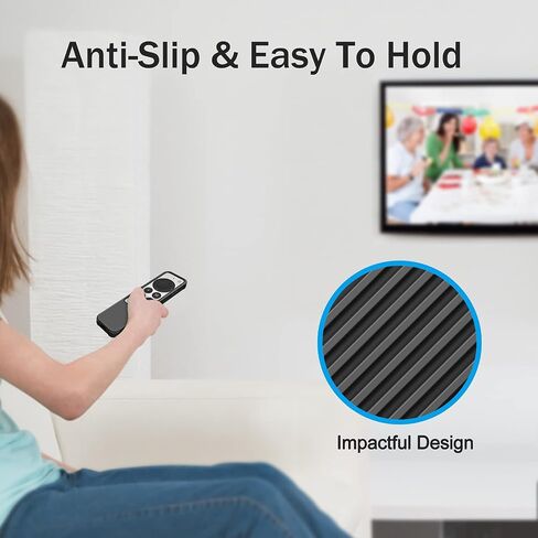 Fintie Protective Case for Apple TV Siri Remote 2021 2022 - Lightweight Anti Slip Shockproof Silicone Cover for Apple TV 4K / HD Siri Remote Controller (2nd Gen / 3rd Gen), Black in Saudi Arabia