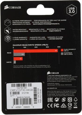 كورسير ذاكرة فلاش فوياجر USB 3.0 سعة 64 جيجابايت CMFVYGT3C-64GB in Saudi Arabia