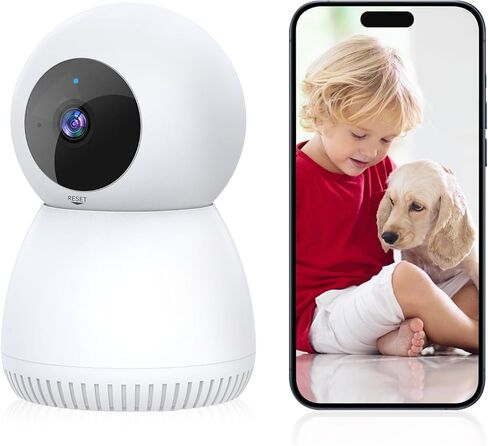 NoahTec 2.4 GHz Pet Dog Camera with Phone App, WiFi Baby Cam Motion Detection Color Night Vision 1080P Indoor Cameras for Home Security Compatible with Alexa in Kuwait