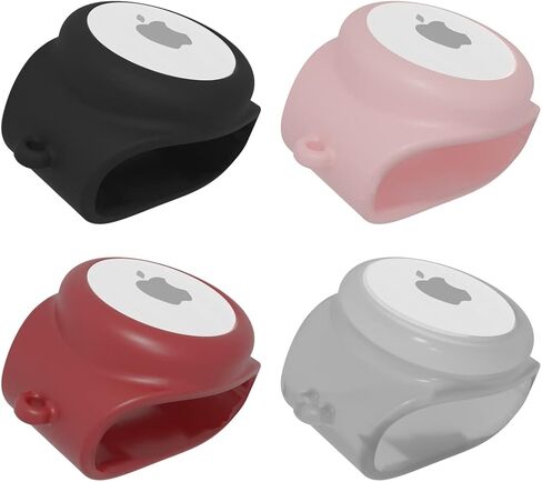 Silicone Band for AirTag and Tile Sticker (Pink) in Saudi Arabia