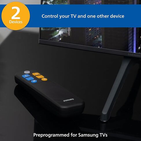 فيليبس Elite EZ Slide جهاز تحكم عن بعد عالمي بجهازين، أسود، لكبار السن وكبار السن، تلفزيون/كابل/قمر صناعي - SRP9012B/27 in Kuwait