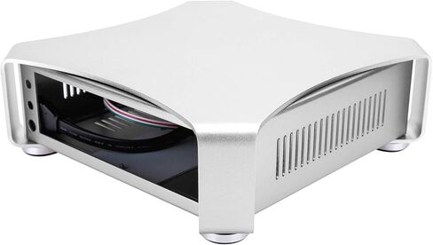 حقيبة ألعاب كمبيوتر صغيرة، حقيبة كمبيوتر صغيرة HTPC ITX PC Gamer، هيكل سطح مكتب عمودي وأفقي مناسب للكمبيوتر الصوتي والمرئي في الفندق المنزلي (أحمر خمري أو فضي) (فضي) in Kuwait