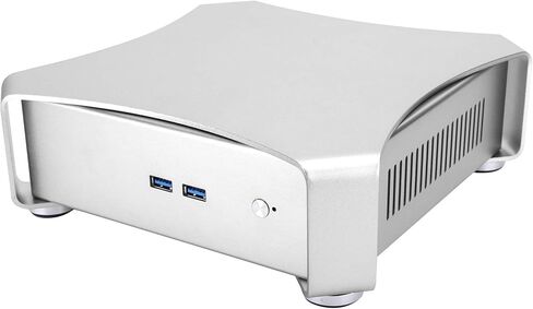 حقيبة ألعاب كمبيوتر صغيرة، حقيبة كمبيوتر صغيرة HTPC ITX PC Gamer، هيكل سطح مكتب عمودي وأفقي مناسب للكمبيوتر الصوتي والمرئي في الفندق المنزلي (أحمر خمري أو فضي) (فضي) in Kuwait