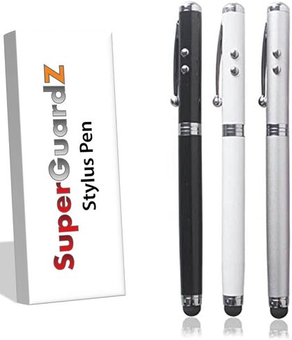 Stylus Pen, [2 Pcs] 4-in-1 Universal Touch Screen Stylus + Ballpoint Pen + Pointer + LED Flashlight for Smartphone/Tablets iPad iPhone Samsung etc + Extra Battery in Kuwait