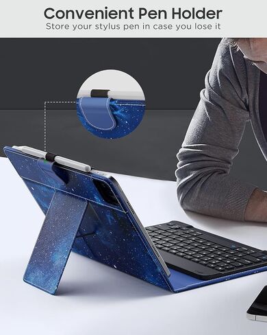 MoKo Universal QWERTY Keyboard Case Fit 9-11 Inch Tablets,Black in Kuwait