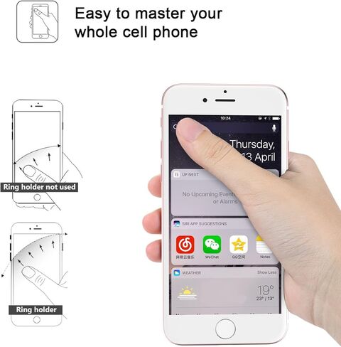 ICHECKEY حامل حلقي للهاتف الذكي MIRROR SERIES أنيق 360 درجة حامل حلقي قابل للتعديل ومسند تثبيت لهاتف iPhone 7/7 Plus وGalaxy S8/S8 Plus وجميع الجرابات/الهواتف تقريبًا (ذهبي وردي) in Kuwait