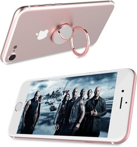 ICHECKEY حامل حلقي للهاتف الذكي MIRROR SERIES أنيق 360 درجة حامل حلقي قابل للتعديل ومسند تثبيت لهاتف iPhone 7/7 Plus وGalaxy S8/S8 Plus وجميع الجرابات/الهواتف تقريبًا (ذهبي وردي) in Kuwait