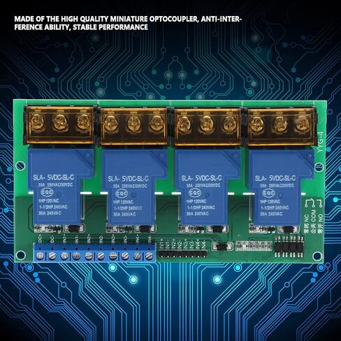YWBL-WH 30A 4 Channel Relay Module Expansion Board with Optocoupler for Arduino Raspberry Pi DSP AVR PIC ARM (5VDC) in Saudi Arabia