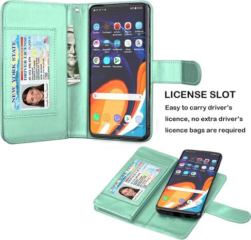 NJJEX Galaxy S20 Plus Case, for Samsung Galaxy S20+ S20 Plus Wallet Case （6.7", [9 Card Slots] PU Leather ID Credit Holder Folio Flip [Detachable] Kickstand Magnetic Phone Cover & Lanyard [Rose Gold] in Kuwait