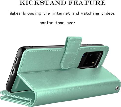 NJJEX Galaxy S20 Plus Case, for Samsung Galaxy S20+ S20 Plus Wallet Case （6.7", [9 Card Slots] PU Leather ID Credit Holder Folio Flip [Detachable] Kickstand Magnetic Phone Cover & Lanyard [Rose Gold] in Kuwait