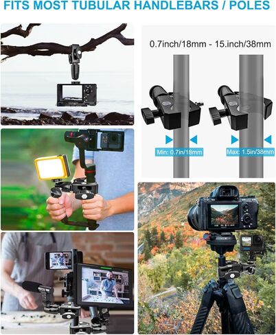 Metal Mic Stand iPad Holder Mount, woleyi Phone Tablet Holder for Microphone Stand, 360° Swivel Adjustable Music Tablet Camera Clamp with 1/4'' Screw for iPad Pro 12.9/Air/Mini, Tabs, iPhone (4.7-13") in Saudi Arabia