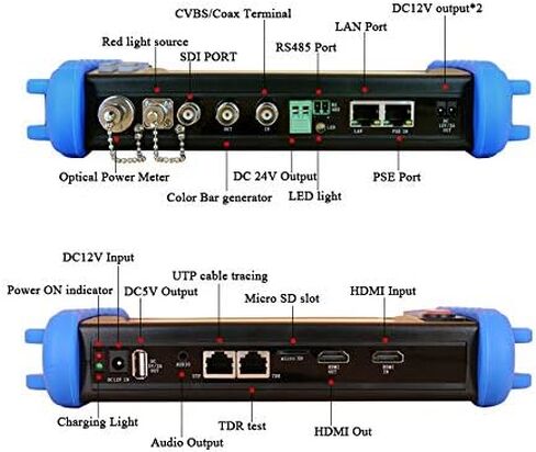 جهاز اختبار CCTV Pro مع شاشة لمس 7 بوصة - يدعم IP+تناظري+TVI+CVI+AHD+SDI جهاز اختبار الكاميرا/HDMI-مع كابل TDR/IP Discovery/OPM/VFL in Saudi Arabia