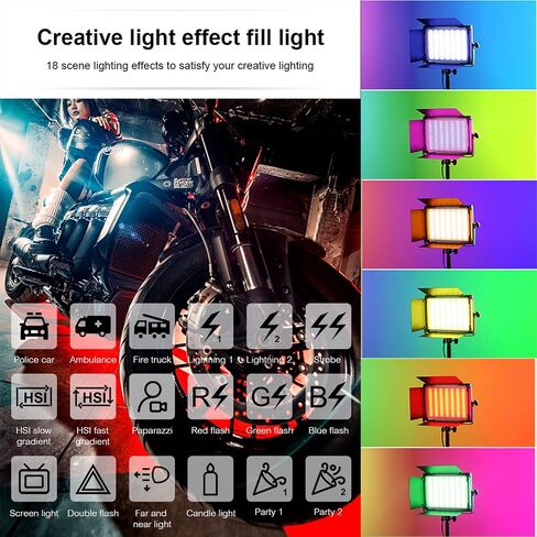 NiceFoto 2 Packs RGB LED Video Lighting Kit, 4500LM 3 Modes/360° RGB/ 2700K-6500K/ 18 Scene Effects RGB LED Lighting Panel with 2 Light Stand Kit for Video Photography, Studio, YouTube, Gaming in Saudi Arabia