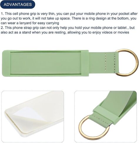 MECCANIXITY Phone Loop Finger Holder with Metal Ring Phone Strap Grip Holder Cell Phone Grip Stand for Most Smartphones Light Green in Saudi Arabia