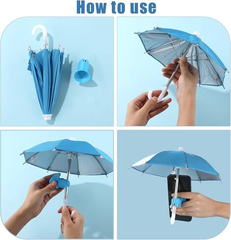 قطعتان من مظلة الهاتف الخلوي، حامل مظلة للهاتف المحمول متعدد الوظائف لمظلة ظل الهاتف اللطيفة من الشمس مع كوب شفط أصبع قابل للتعديل ومظلة حامل للهاتف وقبضة الهاتف (أزرق ووردي) in Kuwait