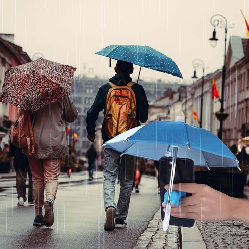 قطعتان من مظلة الهاتف الخلوي، حامل مظلة للهاتف المحمول متعدد الوظائف لمظلة ظل الهاتف اللطيفة من الشمس مع كوب شفط أصبع قابل للتعديل ومظلة حامل للهاتف وقبضة الهاتف (أزرق ووردي) in Kuwait