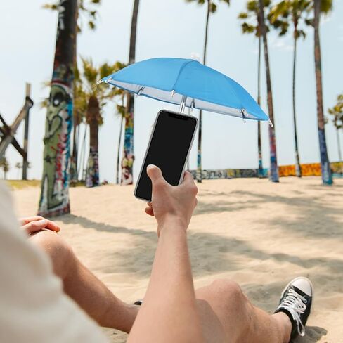 قطعتان من مظلة الهاتف الخلوي، حامل مظلة للهاتف المحمول متعدد الوظائف لمظلة ظل الهاتف اللطيفة من الشمس مع كوب شفط أصبع قابل للتعديل ومظلة حامل للهاتف وقبضة الهاتف (أزرق ووردي) in Kuwait