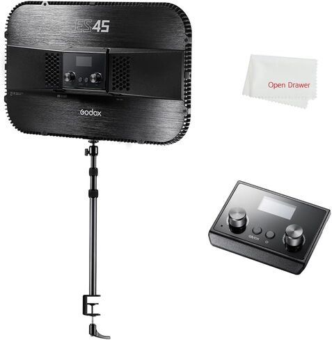 مصباح مفتاح Godox ES45، مصباح فيديو LED، مع حامل مكتب قابل للتمديد، 2800K-6500K، تطبيق/جهاز تحكم عن بعد، لألعاب YouTube Live/Makeup/Video/Photography Studio in Kuwait