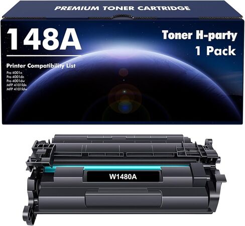 خرطوشة حبر سوداء 148A بديلة لطابعة اتش بي 148A 148X W1480A W1480X لطابعة اتش بي برو 4001dw 4001dn 4001n MFP 4101fdw 4101fdn حبر عالي الانتاجية (عبوة واحدة) in Kuwait