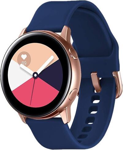 TECKMICO Galaxy Watch Active Bands,20mm Quick Release Bands Compatible for Samsung Galaxy Watch Active (40mm)/Galaxy Watch(42mm)/Gear Sport with Rose Gold Watch Buckle (Black, Small) in Saudi Arabia