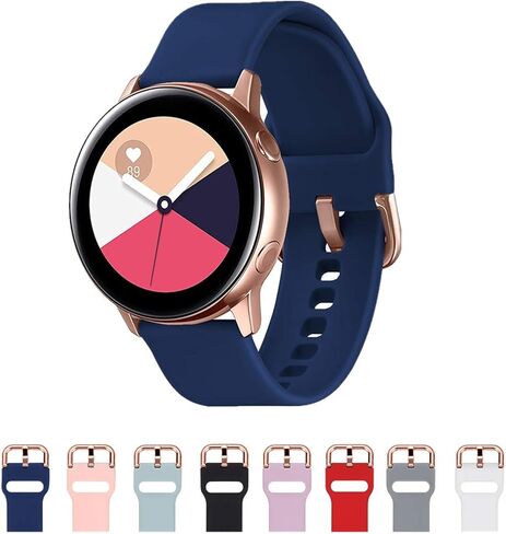 TECKMICO Galaxy Watch Active Bands,20mm Quick Release Bands Compatible for Samsung Galaxy Watch Active (40mm)/Galaxy Watch(42mm)/Gear Sport with Rose Gold Watch Buckle (Black, Small) in Saudi Arabia