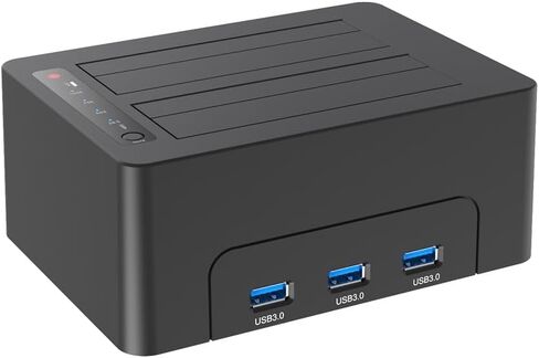 K3082H Dual Bay USB 3.0 SATA Hard Drive Docking Station for 2.5" & 3.5" HDD/SSD with Offline Clone Function & 3 USB 3.0 Hubs - Tool-Free Installation, 18TB Support in Kuwait