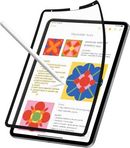 واقي شاشة KCT Paperfeel Pro متوافق مع iPad Pro 12.9 بوصة 2022 و2021 و2020 و2018 (السادس والخامس والرابع والثالث)، قابل لإعادة الاستخدام ومضاد للتوهج وغير لامع متوافق مع قلم Apple للكتابة in Kuwait