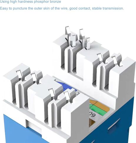 BASGI 180° RJ45 Keystone Jack، متوافق مع Cat6، 10 عبوات Cat6 Keystone Jacks - أزرق in Kuwait