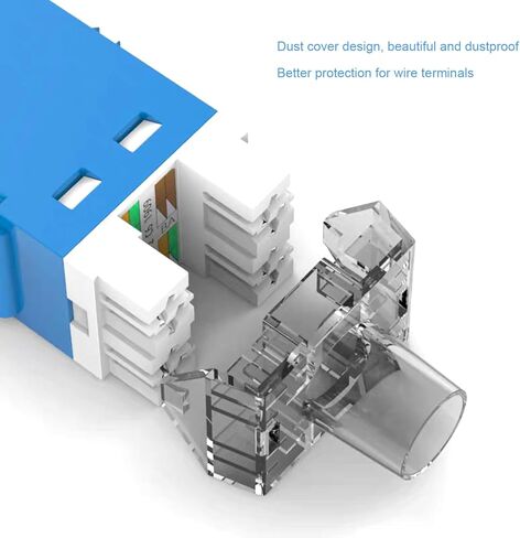 BASGI 180° RJ45 Keystone Jack، متوافق مع Cat6، 10 عبوات Cat6 Keystone Jacks - أزرق in Kuwait