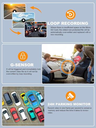 كاميرا PRUVEEO Dash Cam، كاميرا 4 قنوات FHD 1080Px4، أمامي يسار يمين وخلفي، أمامي وخلفي من الداخل، GPS WiFi مدمج، مرشح CPL للعدسة المستقطبة، بطاقة Micro SD مجانية سعة 256 جيجابايت، D904CH-MINI in Kuwait