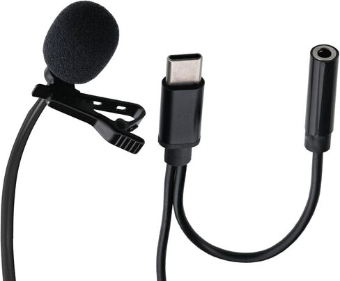 Xtreme Tech Type-C Clip-On Microphone, Built-in Wind Muff, 5ft Cable/Type-C Connector, Plug and Play to Smartphone/Camera in Saudi Arabia