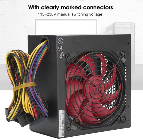 ASHATA Computer Power Supply Modular 250W, ATX Power Supply with 4.7 inch Mute Cooling Fan, 20+4 Pin 12V CPU Desktop PC Active PFC Power Supply (US Plug) in Saudi Arabia