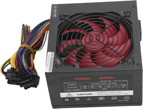 ASHATA Computer Power Supply Modular 250W, ATX Power Supply with 4.7 inch Mute Cooling Fan, 20+4 Pin 12V CPU Desktop PC Active PFC Power Supply (US Plug) in Saudi Arabia