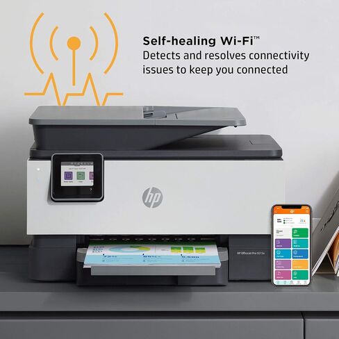 طابعة HP OfficeJet Pro 9015e لاسلكية متعددة الإمكانات ملونة مع حبر فوري إضافي لمدة 6 أشهر مع HP+ (1G5L3A)، رمادي in Saudi Arabia