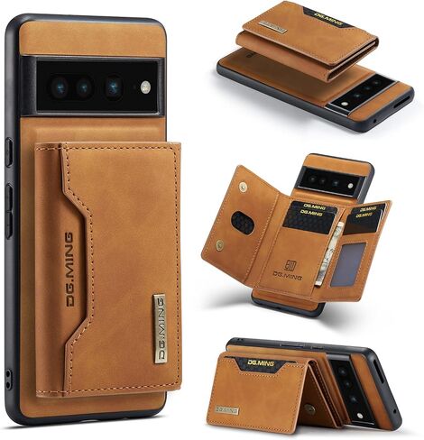 Wallet Case for Google Pixel 7 Pro, DG.MING Premium Leather Phone Case Back Cover Magnetic Detachable with Trifold Wallet Card Holder Pocket for Google Pixel 7 Pro (Black) in Kuwait