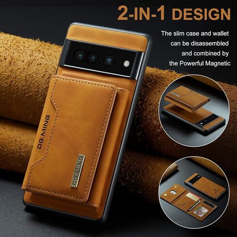 Wallet Case for Google Pixel 7 Pro, DG.MING Premium Leather Phone Case Back Cover Magnetic Detachable with Trifold Wallet Card Holder Pocket for Google Pixel 7 Pro (Black) in Kuwait