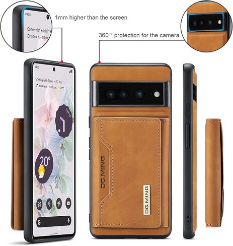 Wallet Case for Google Pixel 7 Pro, DG.MING Premium Leather Phone Case Back Cover Magnetic Detachable with Trifold Wallet Card Holder Pocket for Google Pixel 7 Pro (Black) in Kuwait