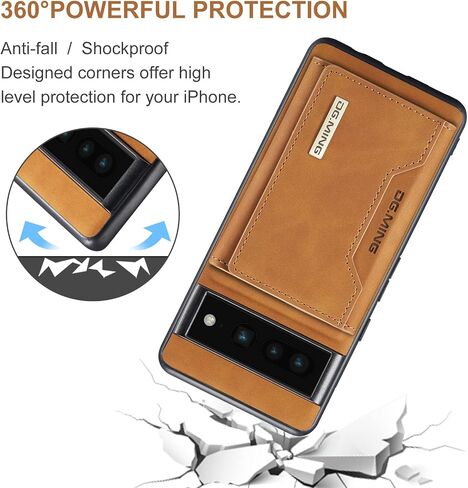 Wallet Case for Google Pixel 7 Pro, DG.MING Premium Leather Phone Case Back Cover Magnetic Detachable with Trifold Wallet Card Holder Pocket for Google Pixel 7 Pro (Black) in Kuwait