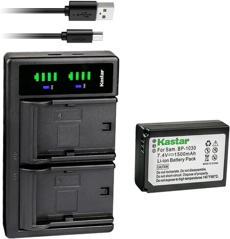 Kastar 2-Pack Battery and LTD2 USB Charger Replacement for Samsung BP-1030, ED-BP1030, BP-1130, ED-BP1130 Battery, BC-1030, BC-1030b Charger, Samsung NX200, NX210, NX300, NX300M, NX310, NX500, NX1000 in Kuwait