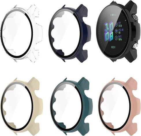 حافظة واقية متوافقة مع Garmin Forerunner 955/955 حافظة حماية للشاشة الشمسية مع غطاء ممتص للصدمات من الزجاج المقسى عالي الدقة لجهاز Forerunner 955/955 Solar (3 أسود) in Kuwait