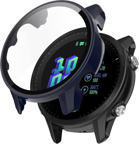 حافظة واقية متوافقة مع Garmin Forerunner 955/955 حافظة حماية للشاشة الشمسية مع غطاء ممتص للصدمات من الزجاج المقسى عالي الدقة لجهاز Forerunner 955/955 Solar (3 أسود) in Kuwait